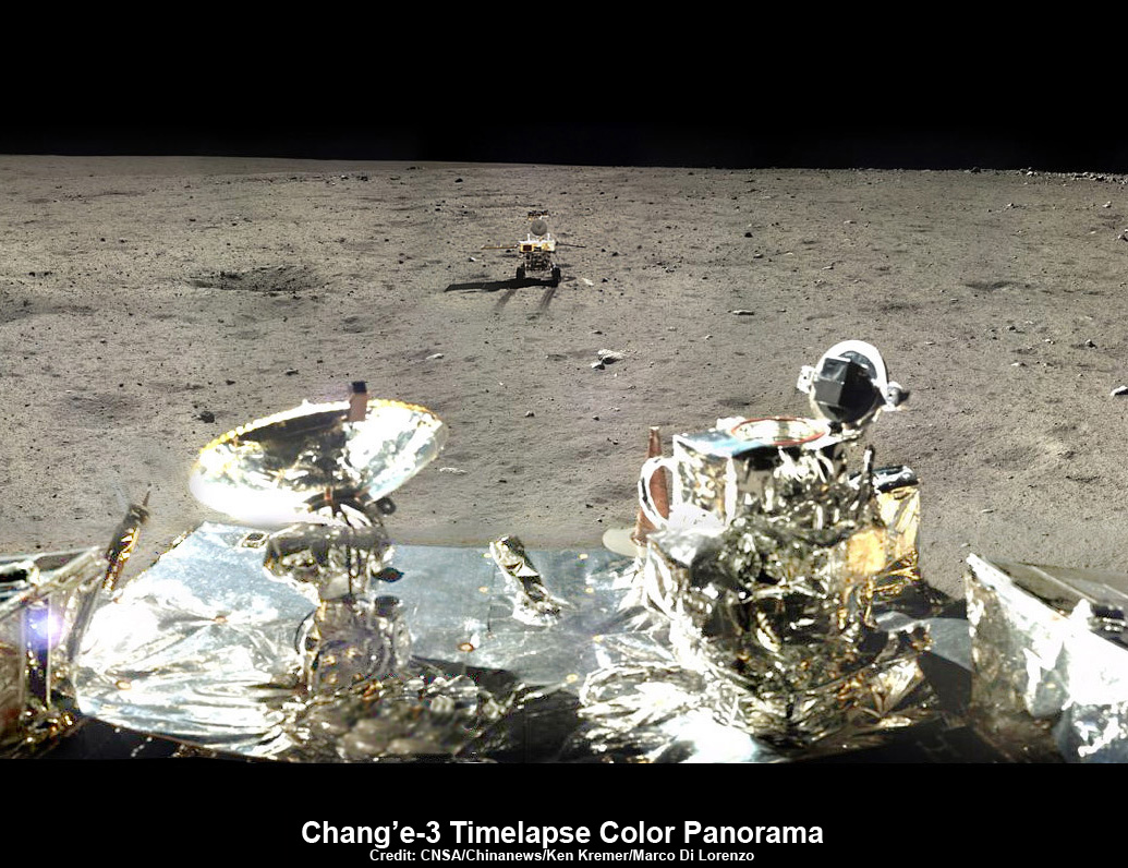Yutu Rover from Chang'e 3 lander's perspective
